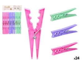 ARTE REGAL Set de 24 pinces à linge couleurs pastel 10cm