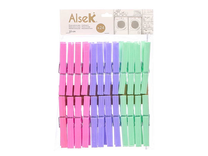 ARTE REGAL Set de 24 pinces à linge couleurs pastel 10cm