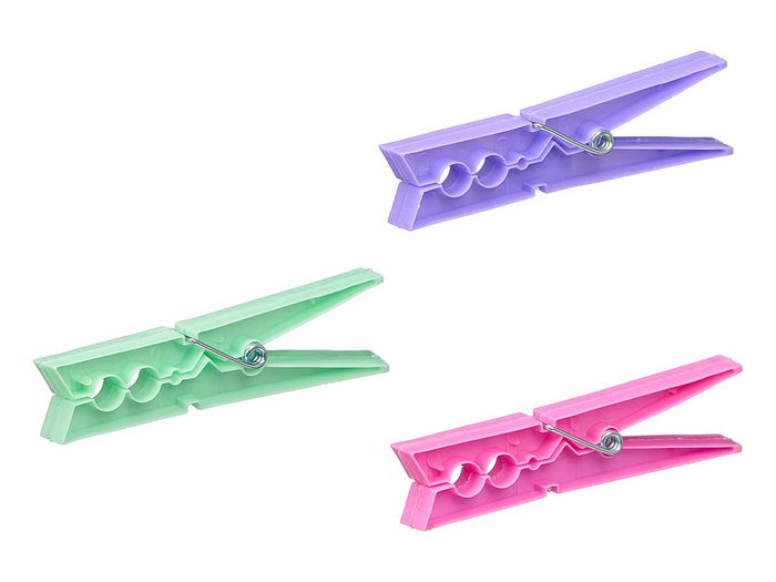 ARTE REGAL Set de 24 pinces à linge couleurs pastel 10cm