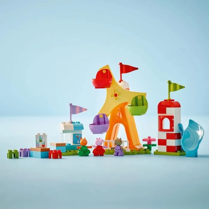 LEGO DUPLO 10453 Jeu de construction Peppa Pig La Fête Foraine avec grande roue et toboggan pour enfants dès 2 ans