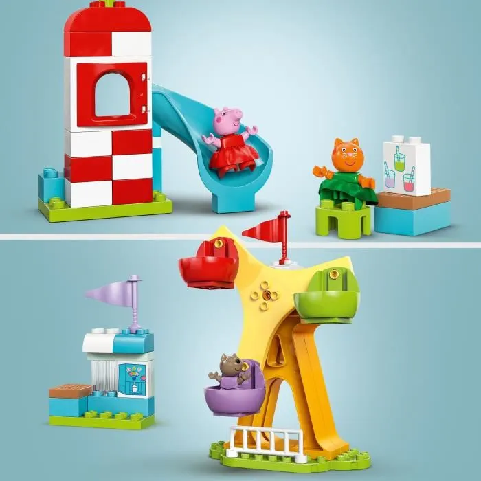 LEGO DUPLO 10453 Jeu de construction Peppa Pig La Fête Foraine avec grande roue et toboggan pour enfants dès 2 ans