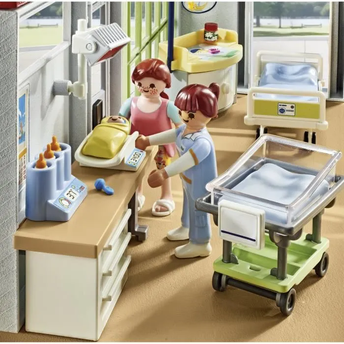 Playmobil 71616 Chambre de maternité, City Life, Hôpital, 62 pièces, Compatible avec Hôpital Moderne 71615, Jouet éducatif dès 4 ans