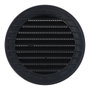 Edm Grille de ventilation ronde encastrable avec moustiquaire ABS Ø100mm gris antracite