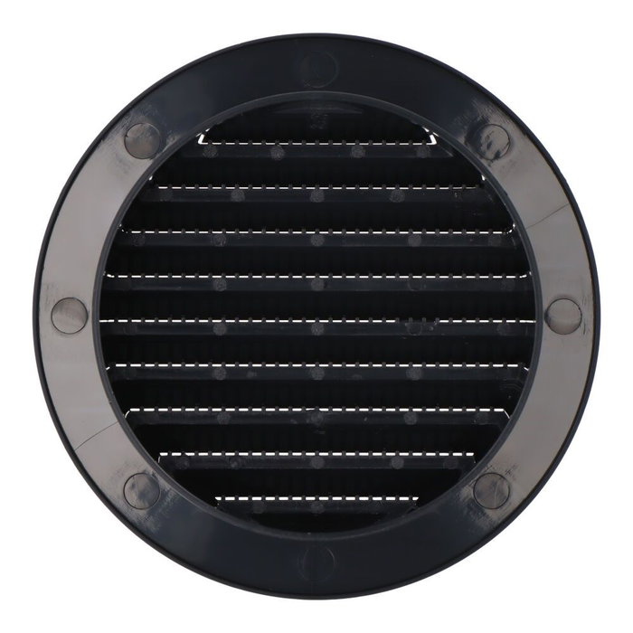 Edm Grille de ventilation ronde encastrable avec moustiquaire ABS Ø100mm gris antracite