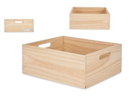 Giftdecor Boîte en Bois Fermée 36 x 31 x 14 cm Naturelle Pin (Set de 4)