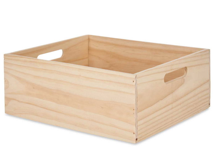 Giftdecor Boîte en Bois Fermée 36 x 31 x 14 cm Naturelle Pin (Set de 4)