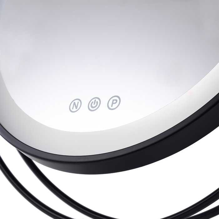SUN Miroir de maquillage éclairé LED 4200K 48x43cm Noir