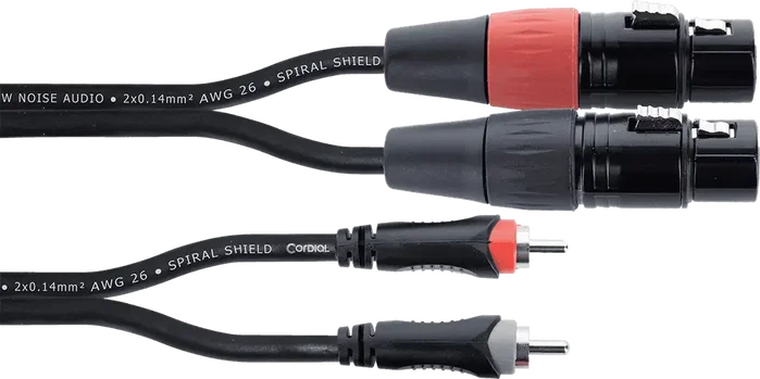 CORDIAL Câble audio double XLR/RCA femelle 3 m CORDIAL Câble audio double XLR/RCA femelle 3 m