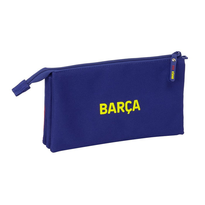 SAFTA Pochette triple F.C. Barcelona 25/26 avec trois compartiments à fermeture éclair - Dimensions 22 x盘12 x 3 cm