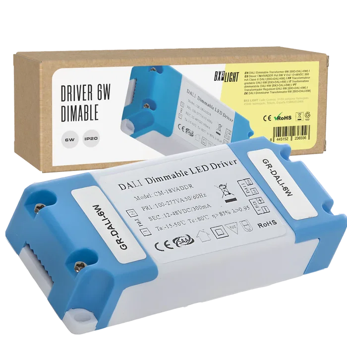 BX3 LIGHT Driver LED CM-6VADDR 6W 12-48VDC 300 mA DALI Classe II - Source de courant constant pour luminaire LED BX3 LIGHT Driver LED CM-6VADDR 6W 12-48VDC 300 mA DALI Classe II - Source de courant constant pour luminaire LED