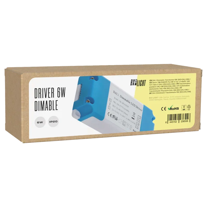 BX3 LIGHT Driver LED CM-6VADDR 6W 12-48VDC 300 mA DALI Classe II - Source de courant constant pour luminaire LED BX3 LIGHT Driver LED CM-6VADDR 6W 12-48VDC 300 mA DALI Classe II - Source de courant constant pour luminaire LED