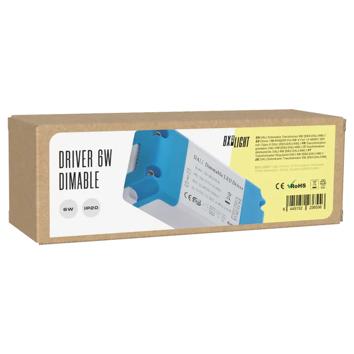 BX3 LIGHT Driver LED CM-6VADDR 6W 12-48VDC 300 mA DALI Classe II - Source de courant constant pour luminaire LED