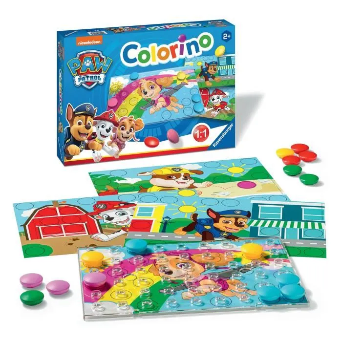 Ravensburger Colorino - Jeu éducatif Pat' Patrouille - Découverte des couleurs - Motricité fine - Pour enfants à partir de 2 ans