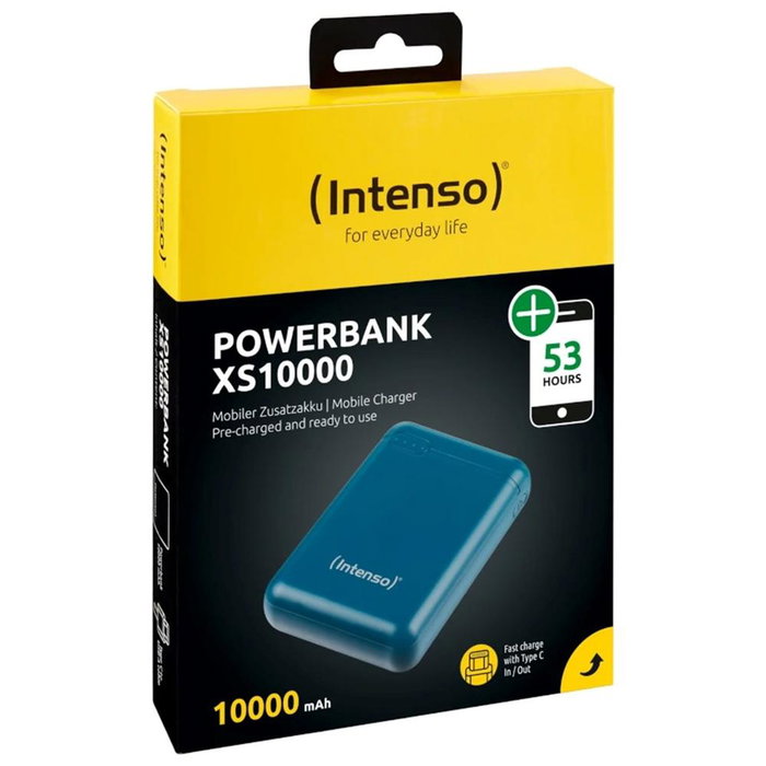 Intenso XS10000 Powerbank 10000 mAh Couleur Pétrole avec USB-A et USB-C
