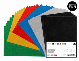 Innspiro Set de 30 feuilles de mousse EVA avec film pailleté, 6 couleurs assorties, 20x30cm