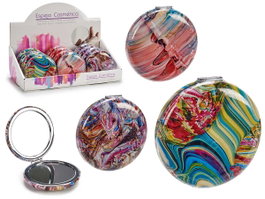 ARTE REGAL Miroir Grossissant Pliable Rond Estampé Abstrait