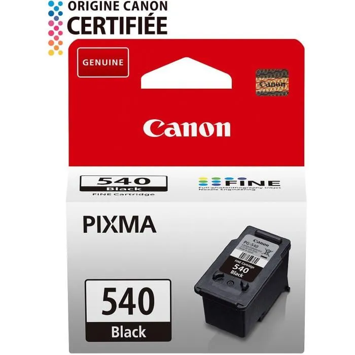 Canon PG-540 5225B001 Cartouche d'encre noire pigmentée 8 ml avec technologie ChromaLife100 pour imprimantes PIXMA séries MG et MX Canon PG-540 5225B001 Cartouche d'encre noire pigmentée 8 ml avec technologie ChromaLife100 pour imprimantes PIXMA séries MG et MX