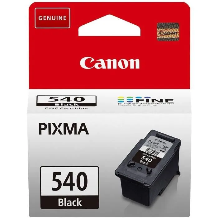 Canon PG-540 5225B001 Cartouche d'encre noire pigmentée 8 ml avec technologie ChromaLife100 pour imprimantes PIXMA séries MG et MX Canon PG-540 5225B001 Cartouche d'encre noire pigmentée 8 ml avec technologie ChromaLife100 pour imprimantes PIXMA séries MG et MX