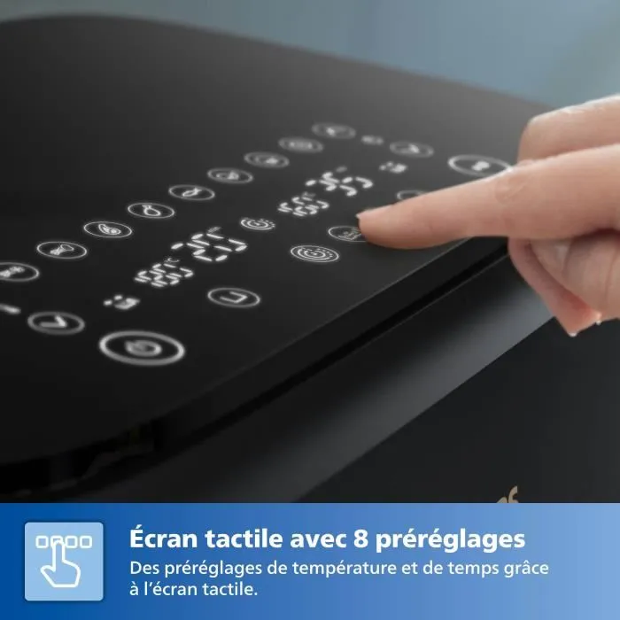 Philips NA352/04 Friteuse sans huile Airfryer Série 3000 Double Panier 9L (6L + 3L), 2750W, 8 programmes, Écran tactile, Noir/Doré