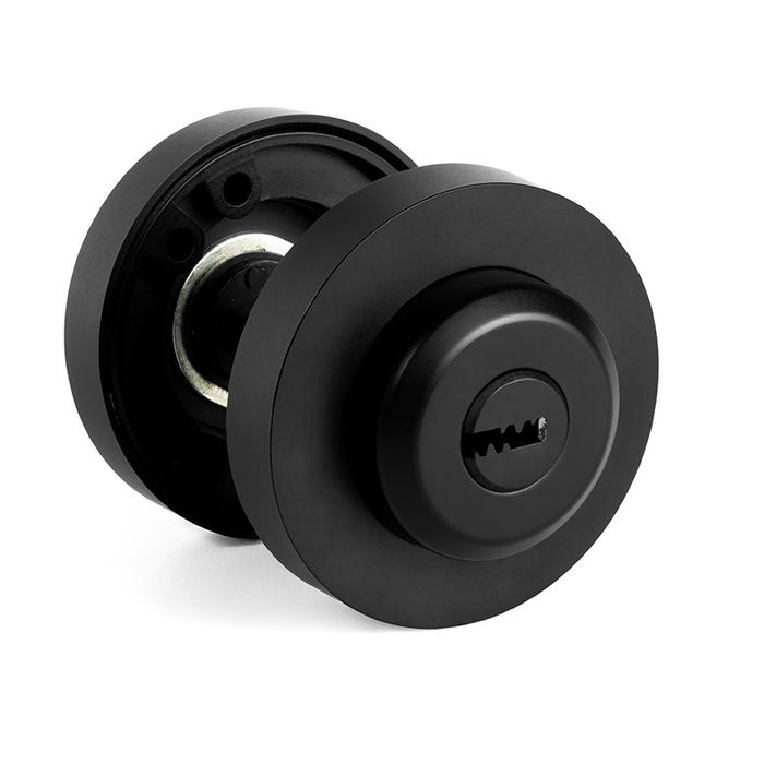 JANDEL Muletilla con Llave Ø50x10mm Noir Mat / Nickel Satiné / Poli Brillant Finition Noir Mat