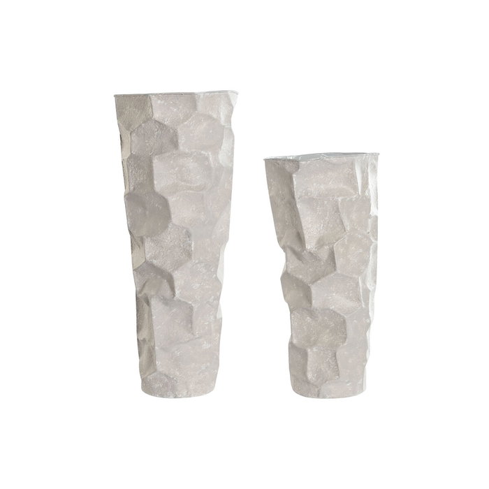 Home ESPRIT Ensemble de 2 Vases Moderne Beige en Métal Home ESPRIT Ensemble de 2 Vases Moderne Beige en Métal