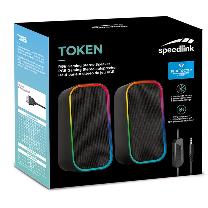 Speedlink TOKEN RGB Gaming Stereo Speaker, noir