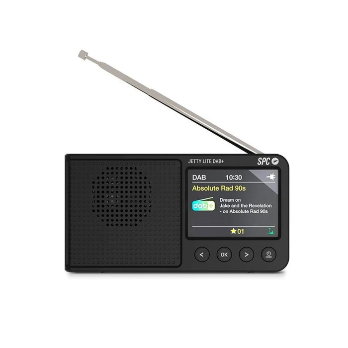 SPC Jetty Lite DAB+ Radio Réveil Bluetooth, 4591N, Alarme, Snooze, Écran TFT 2.4", USB-C, 7h Autonomie SPC Jetty Lite DAB+ Radio Réveil Bluetooth, 4591N, Alarme, Snooze, Écran TFT 2.4", USB-C, 7h Autonomie
