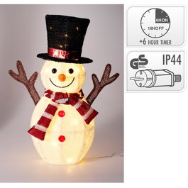 Basics Figure LED Bonhomme de Neige pour Extérieur, 35 LED Lumière Chaude