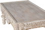 GINER Y COLOMER Table basse en bois de manguier sculptée à la main, style rustique élégant, finition blanc vieilli, 110 x 60 x 46 cm