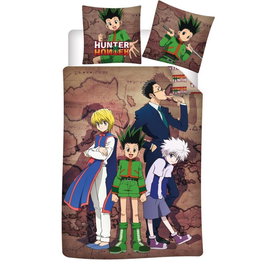 HUNTER X HUNTER - Housse de couette et taies d'oreiller - Coton 100% - Motif manga - 140x200 cm et 65x65 cm