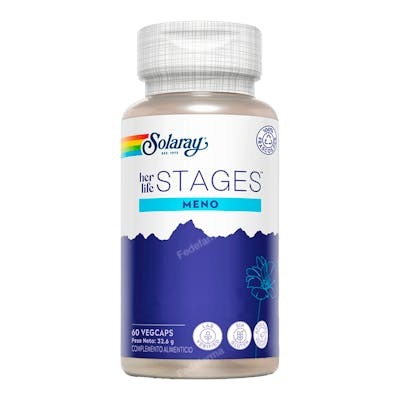 Solaray Meno Stages - Complément alimentaire pour la ménopause - 60 capsules - Extrait de cimicifuga, orange sanguine, safran, thé vert et chrome Solaray Meno Stages - Complément alimentaire pour la ménopause - 60 capsules - Extrait de cimicifuga, orange sanguine, safran, thé vert et chrome