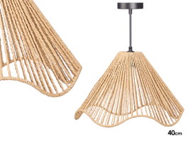 GIFTDECOR Lampe de plafond conique 40cm avec corde Negro-Natural