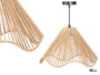 Giftdecor Lampe Plafond Conique en Corde 40 cm Noir et Naturel Métal Papier Plastique E27 40W (Set de 4)