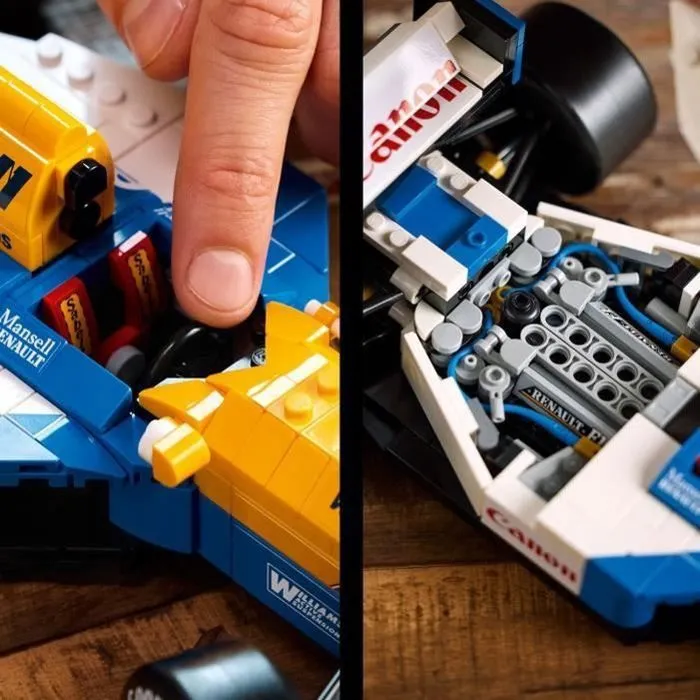 Lego Icons 10353 - Williams Racing FW14B et Nigel Mansell, Voiture de course F1 pour adulte, Construction pour adultes