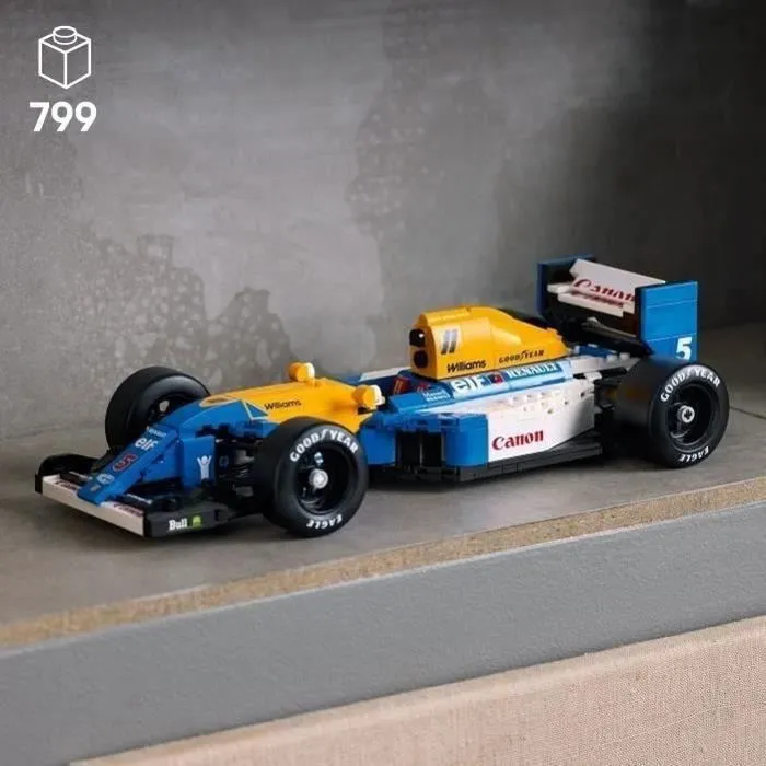 Lego Icons 10353 - Williams Racing FW14B et Nigel Mansell, Voiture de course F1 pour adulte, Construction pour adultes
