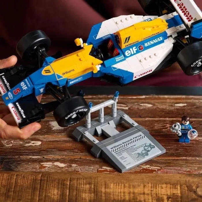 Lego Icons 10353 - Williams Racing FW14B et Nigel Mansell, Voiture de course F1 pour adulte, Construction pour adultes