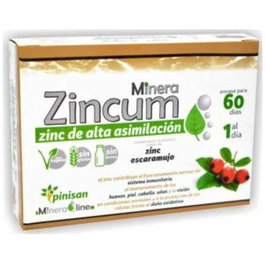 PINISAN Mineraline Zincum 60 Gélules - Complément Alimentaire Zinc et Vitamine C