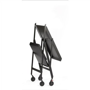 Alessi Plico Chariot Pliable en Acier et Résine Noir Alessi Plico Chariot Pliable en Acier et Résine Noir