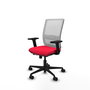 PIQUERAS Y CRESPO Chaise Haches Synchrone/Traslack Rouge Maille Blanc Accoudoirs 2D