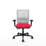 PIQUERAS Y CRESPO Chaise Haches Synchrone/Traslack Rouge Maille Blanc Accoudoirs 2D