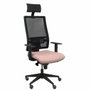 Piqueras y Crespo Chaise de bureau Horna, mécanisme synchro, rose pálido et noir, avec appui-tête et accoudoirs 1D