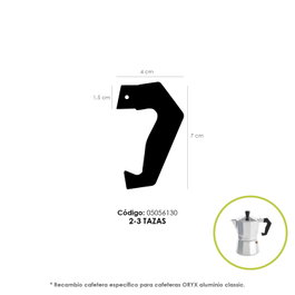 ORYX Manche pour Cafetière Alumino Classic 2 et 3 Tasses