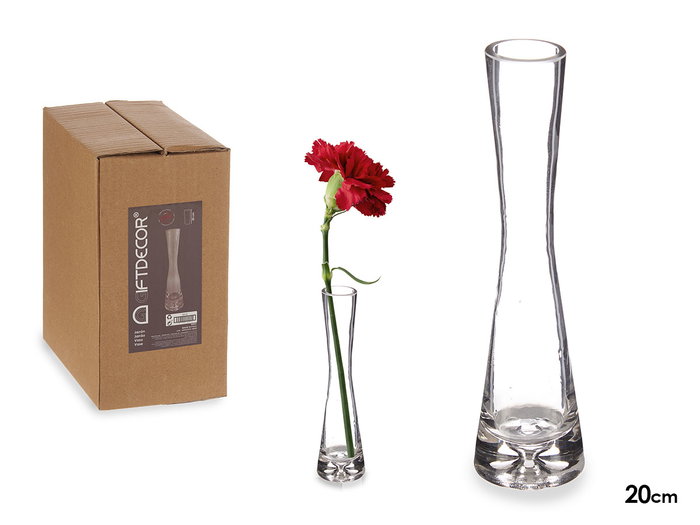 GIFTDECOR Vase Concave en Cristal Transparent Petit GIFTDECOR Vase Concave en Cristal Transparent Petit