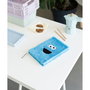 ERIK - Cahier A5 premium avec couverture en peluche à l'effigie de Cookie Monster (Barrio Sésamo / Sesame Street)