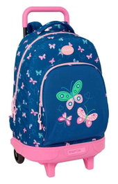 Safta Blackfit8 Mariposas - Sac à dos grand à roulettes compact et détachable, noir, dimensions 33 x 45 x 22 cm