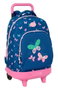 Safta Blackfit8 Mariposas - Sac à dos grand à roulettes compact et détachable, noir, dimensions 33 x 45 x 22 cm