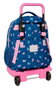 Safta Blackfit8 Mariposas - Sac à dos grand à roulettes compact et détachable, noir, dimensions 33 x 45 x 22 cm