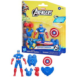 Hasbro Figure Articulée Captain America Marvel Avengers F9341 avec 4 Accessoires (Jetpack, Gant, Lanceur de Boucliers) - À Partir de 4 Ans - Multilingue