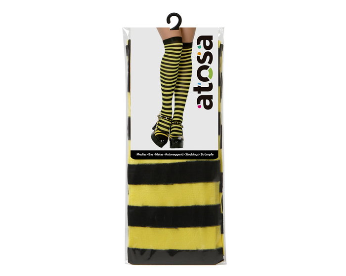 Atosa Medias à rayures jaune et blanc