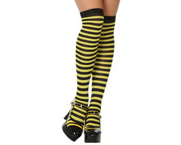 Atosa Medias à rayures jaune et blanc